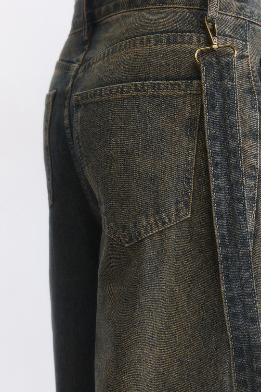 Джинсы baggy fit с декоративным ремнем - цвет темный тинт - 7