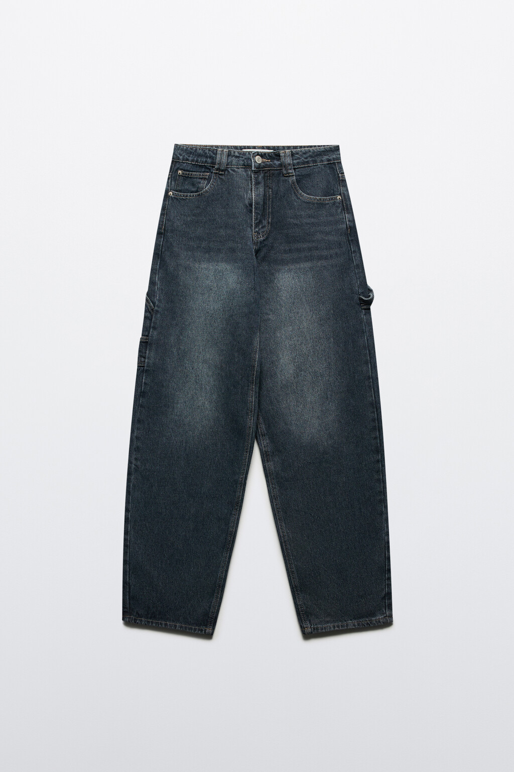 Джинсы baggy fit с декоративной петлей - цвет синий - 8