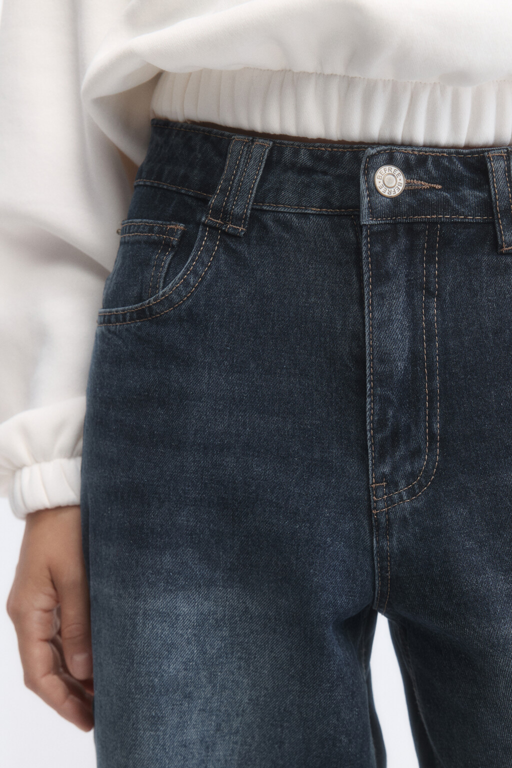 Джинсы baggy fit с декоративной петлей - цвет синий - 6