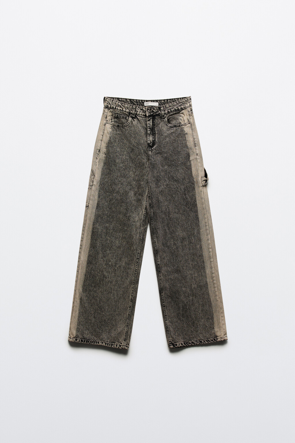 Джинсы широкие с вареным эффектом и лампасами - цвет темный тинт - 8