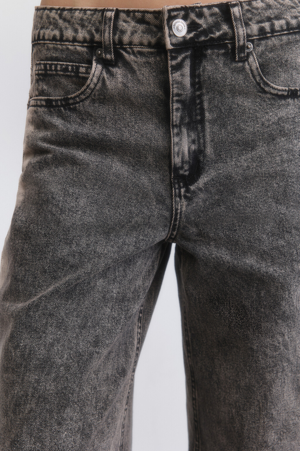 Джинсы широкие с вареным эффектом и лампасами - цвет темный тинт - 7