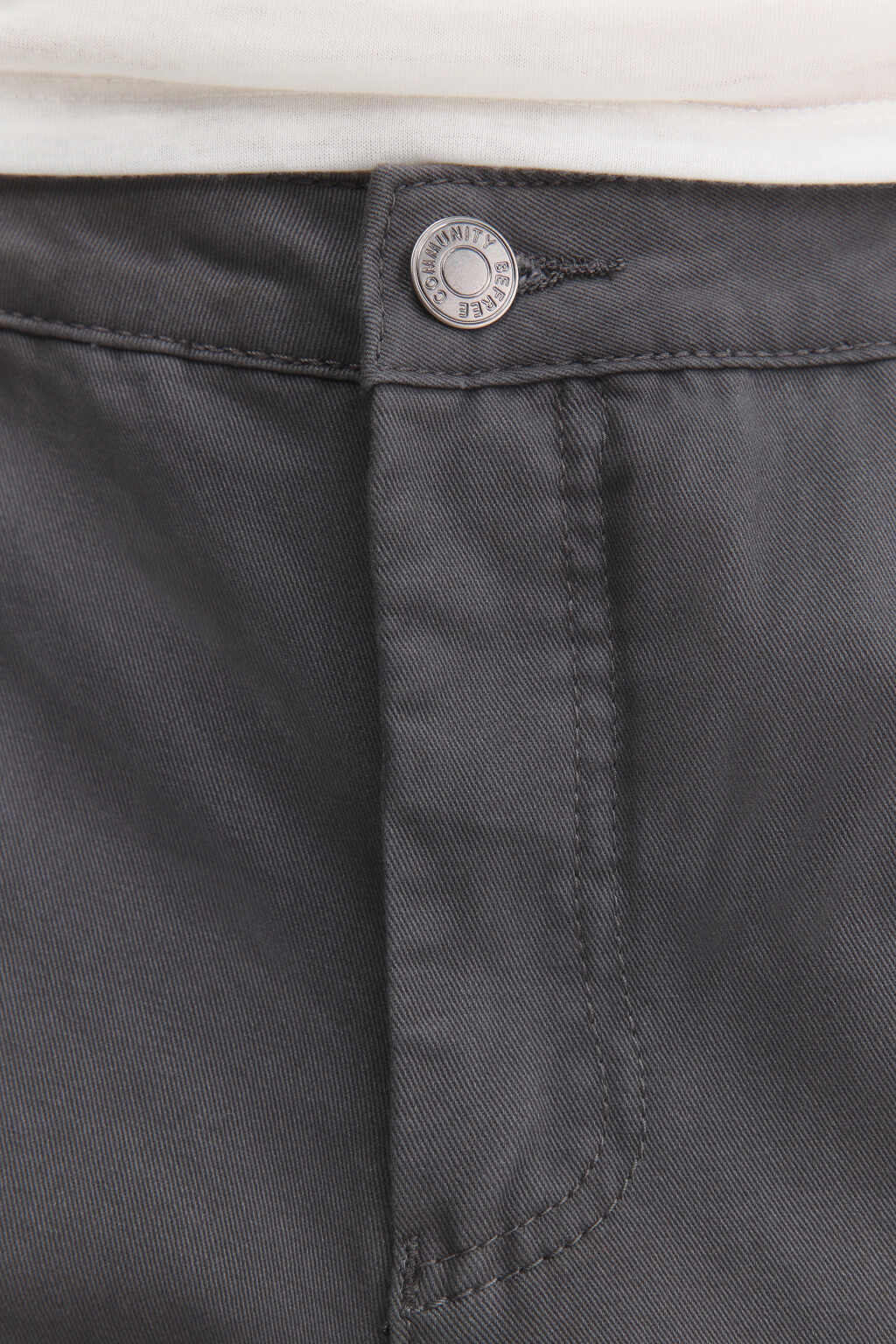 Брюки широкие твиловые с накладными карманами - цвет серый - 6