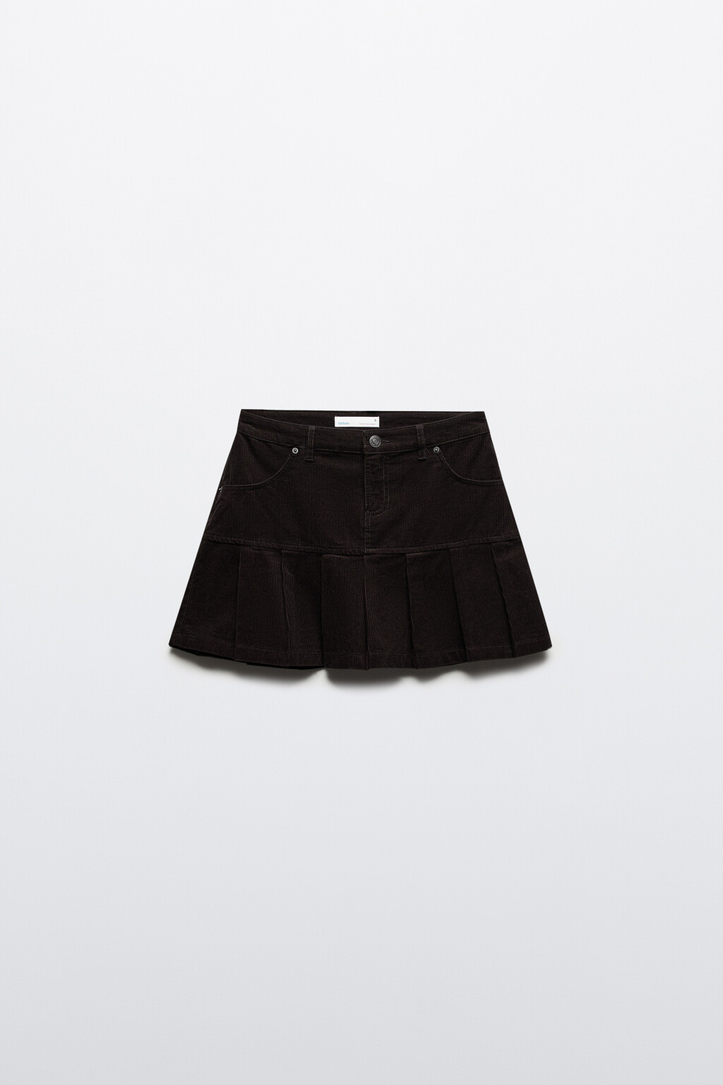 Юбка мини плиссированная из вельвета - цвет серый - 8