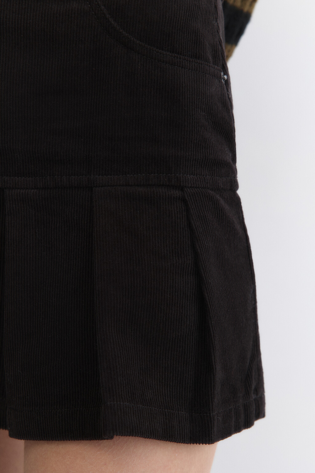 Юбка мини плиссированная из вельвета - цвет серый - 7