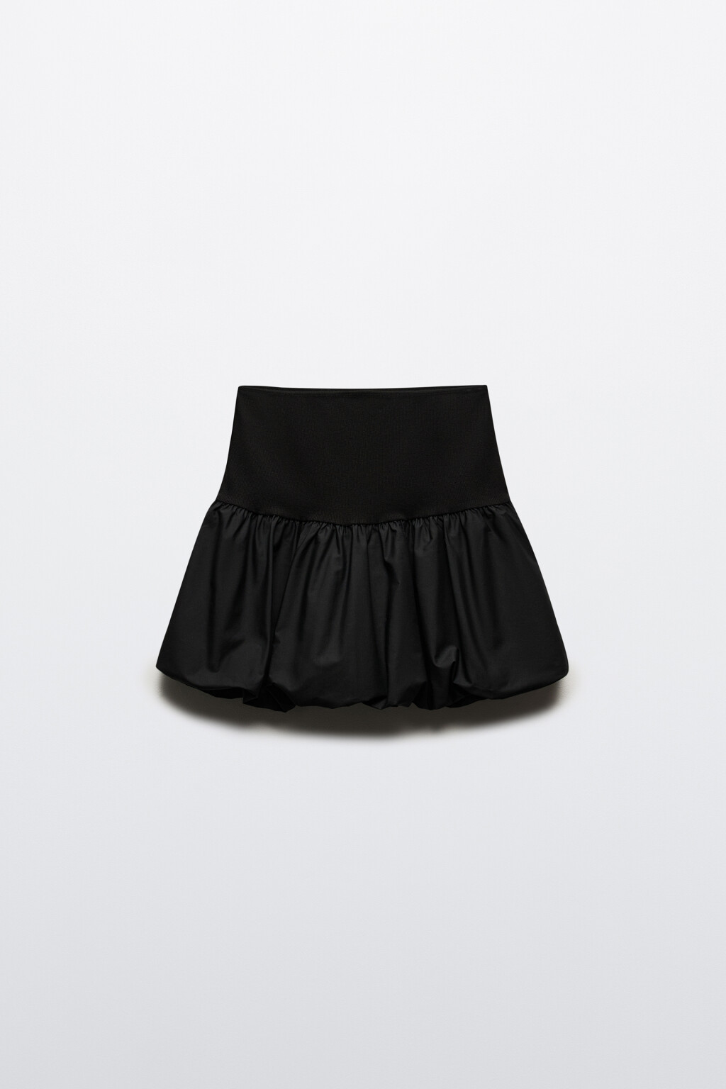 Юбка-баллон мини с пышным воланом - цвет черный - 8