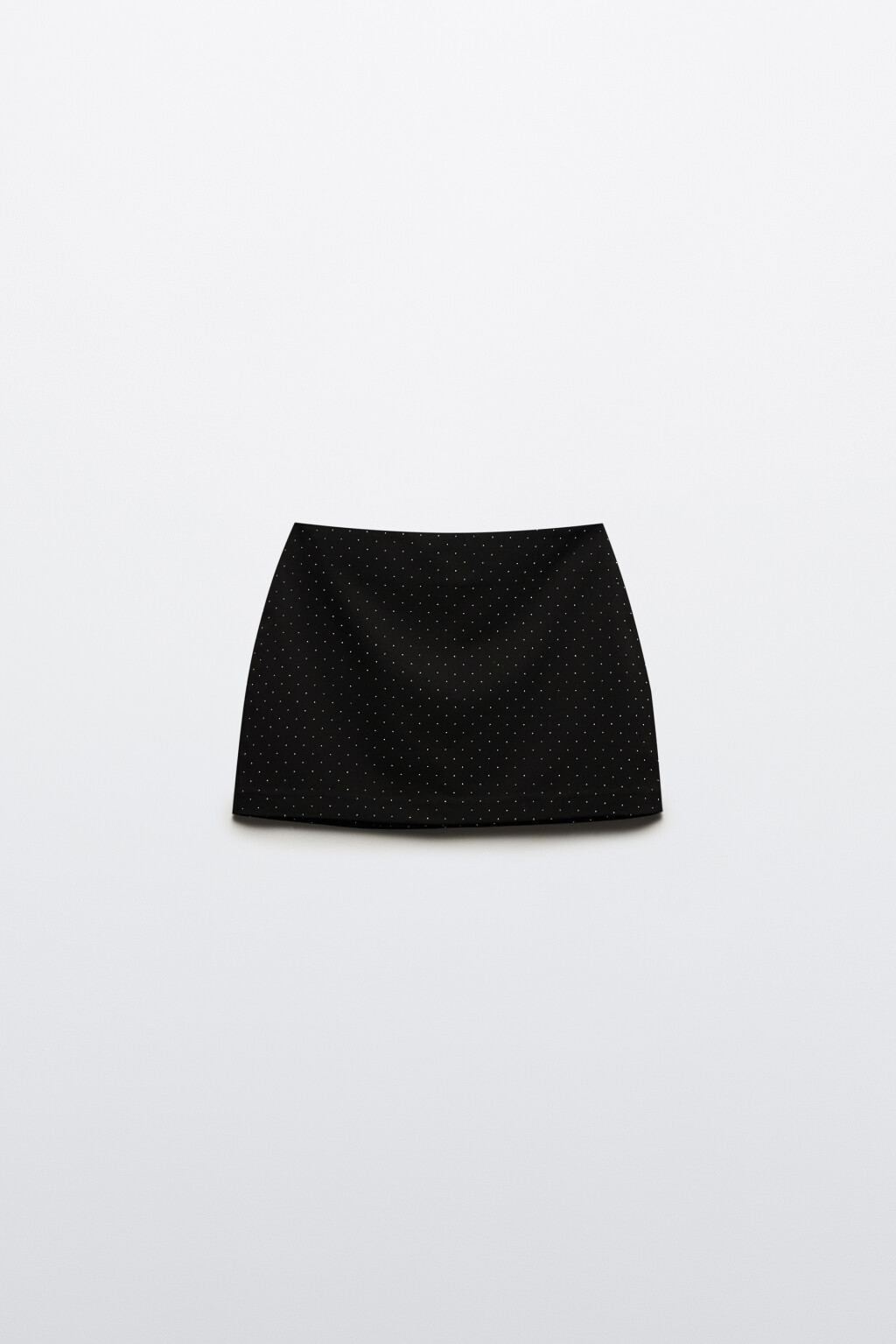 Юбка мини прямая костюмная со стразами - цвет черный - 10