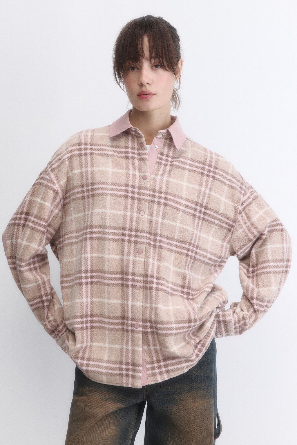 Рубашка флисовая утепленная в клетку - цвет мультиколор - 2