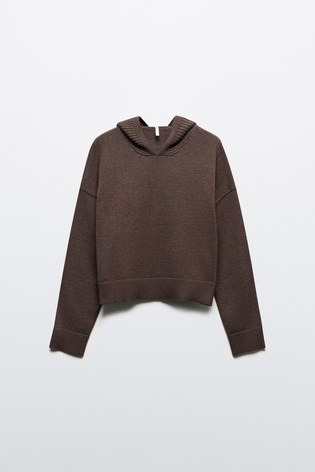 Джемпер вязаный с капюшоном - цвет коричневый - 8