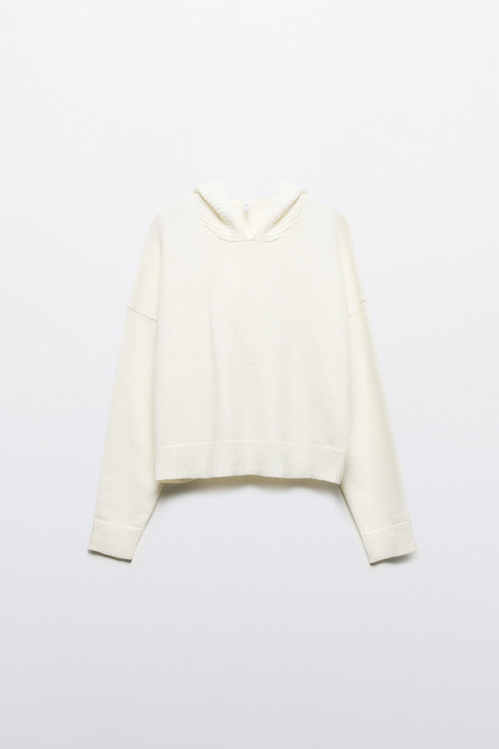 Джемпер вязаный с капюшоном - цвет молочный - 7