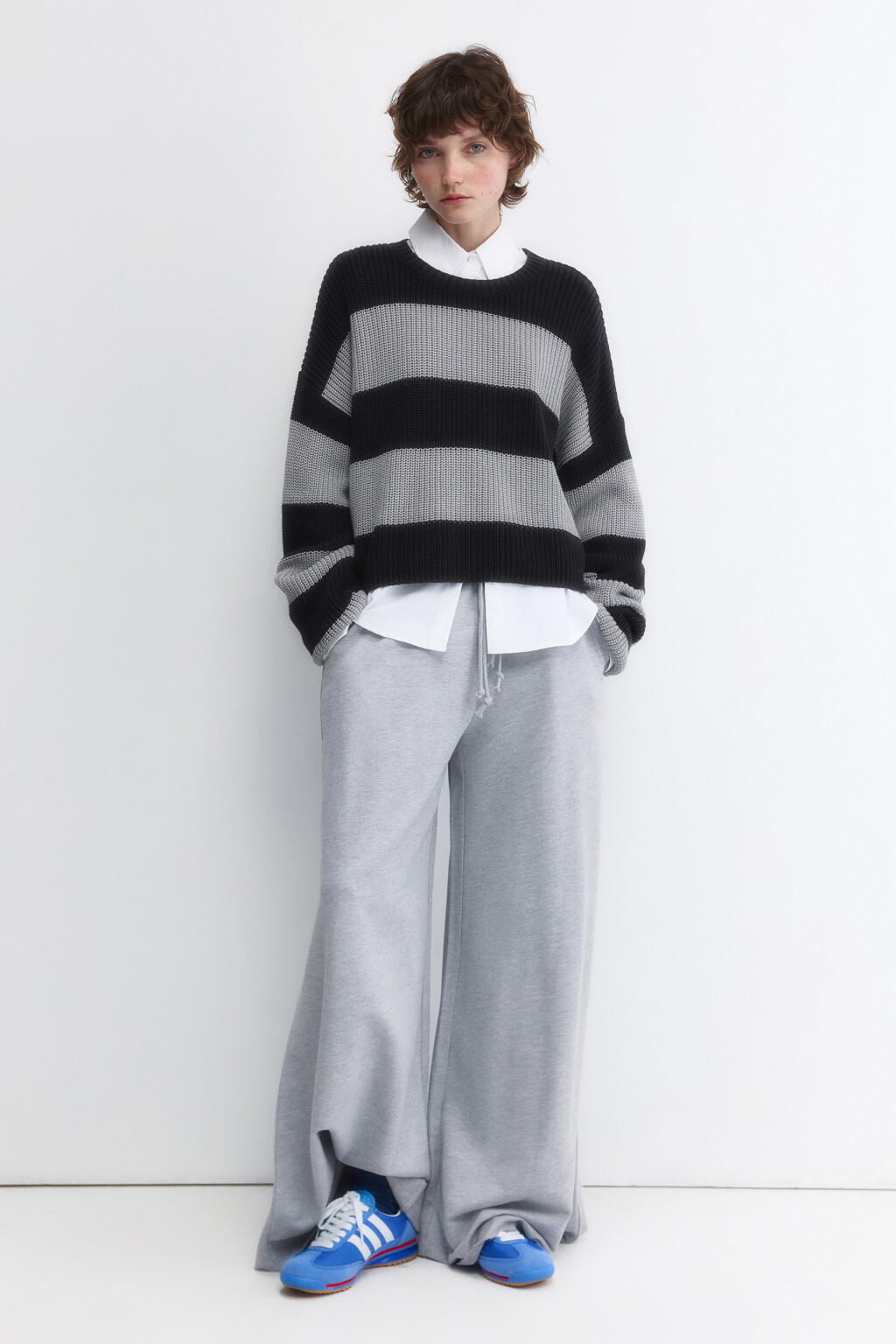 Джемпер oversize вязаный из хлопковой пряжи - цвет серый - 7