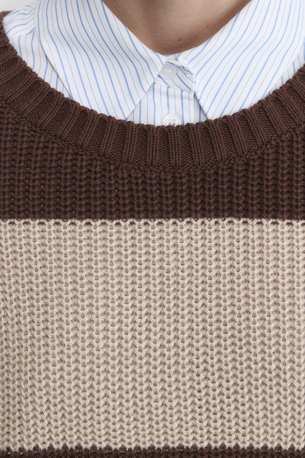 Джемпер oversize вязаный из хлопковой пряжи - цвет бежевый - 6