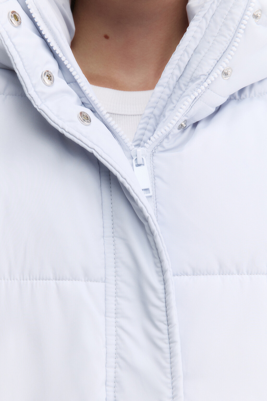 Куртка стеганая с капюшоном и рукавицами - цвет голубой - 7