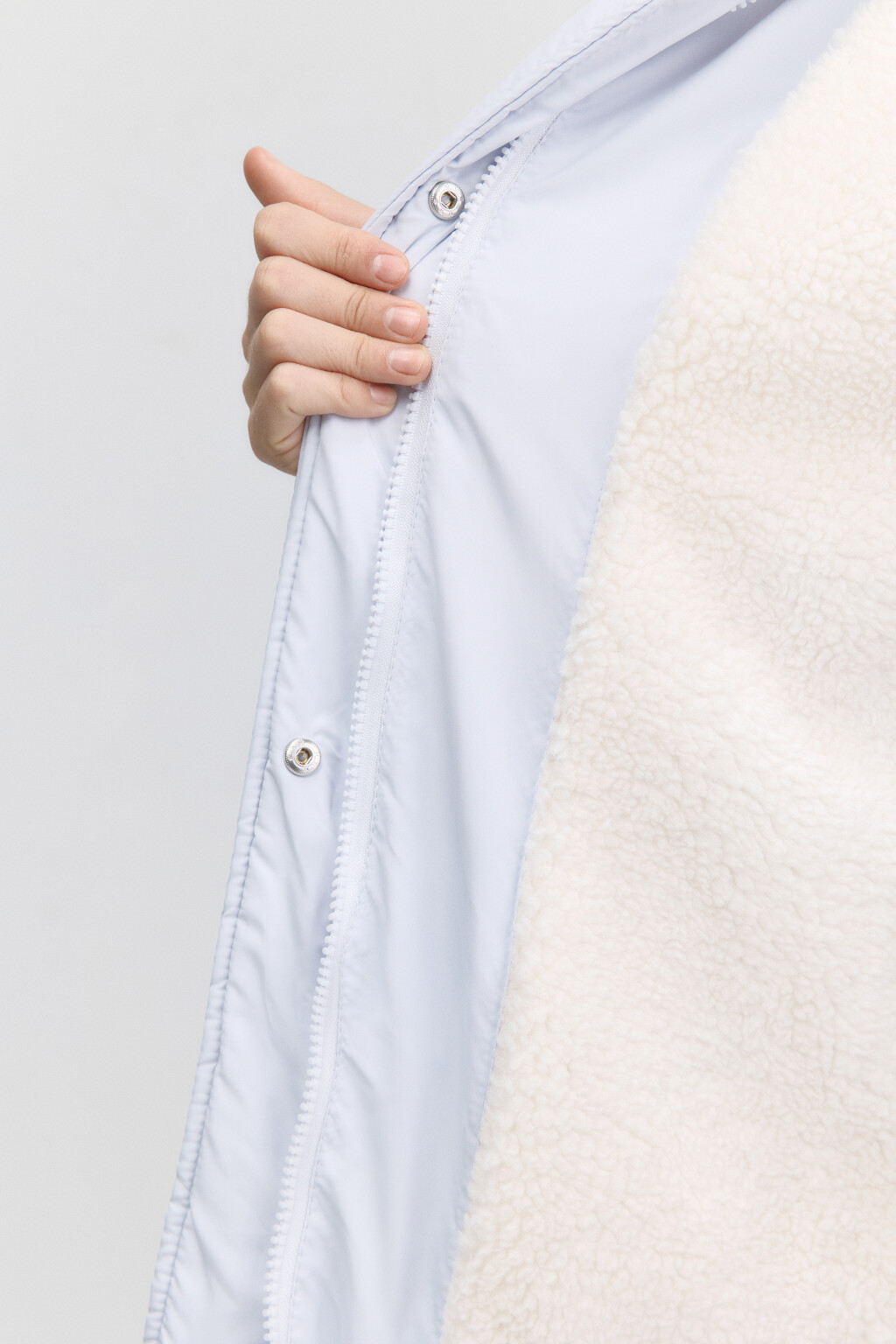 Куртка стеганая с капюшоном и рукавицами - цвет голубой - 9