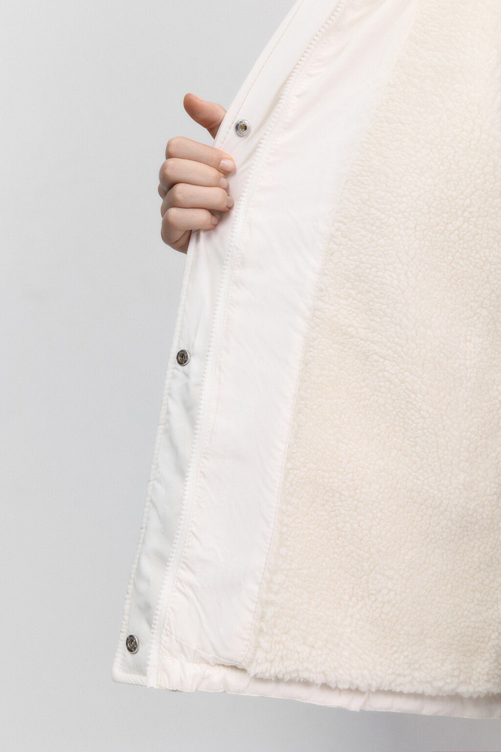 Куртка стеганая с капюшоном и рукавицами - цвет молочный - 9