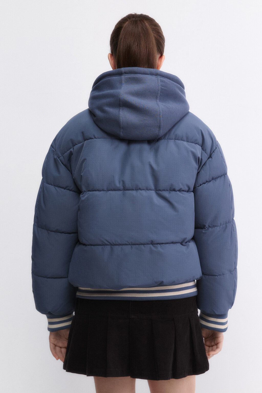 Куртка стеганая с капюшоном и патчем - цвет серый - 4