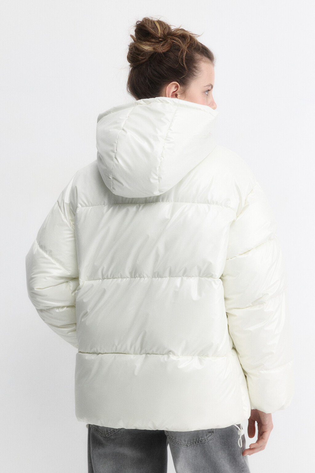 Куртка стеганая с жемчужным эффектом - цвет белый - 4