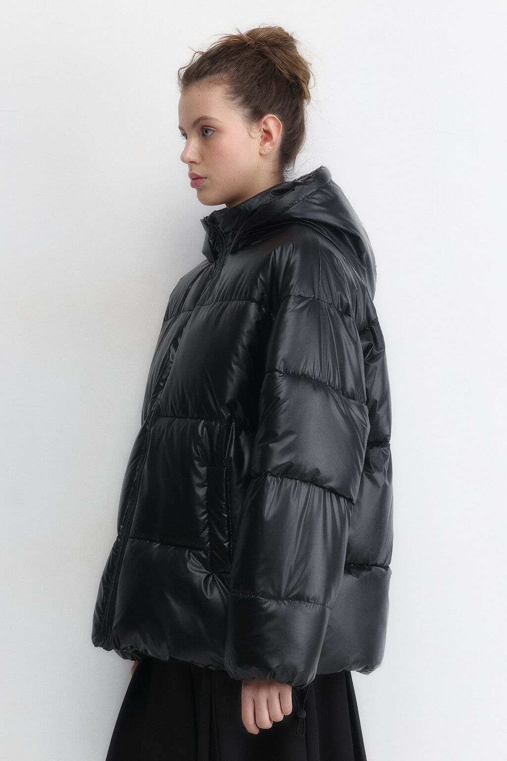 Куртка стеганая с жемчужным эффектом - цвет черный - 3