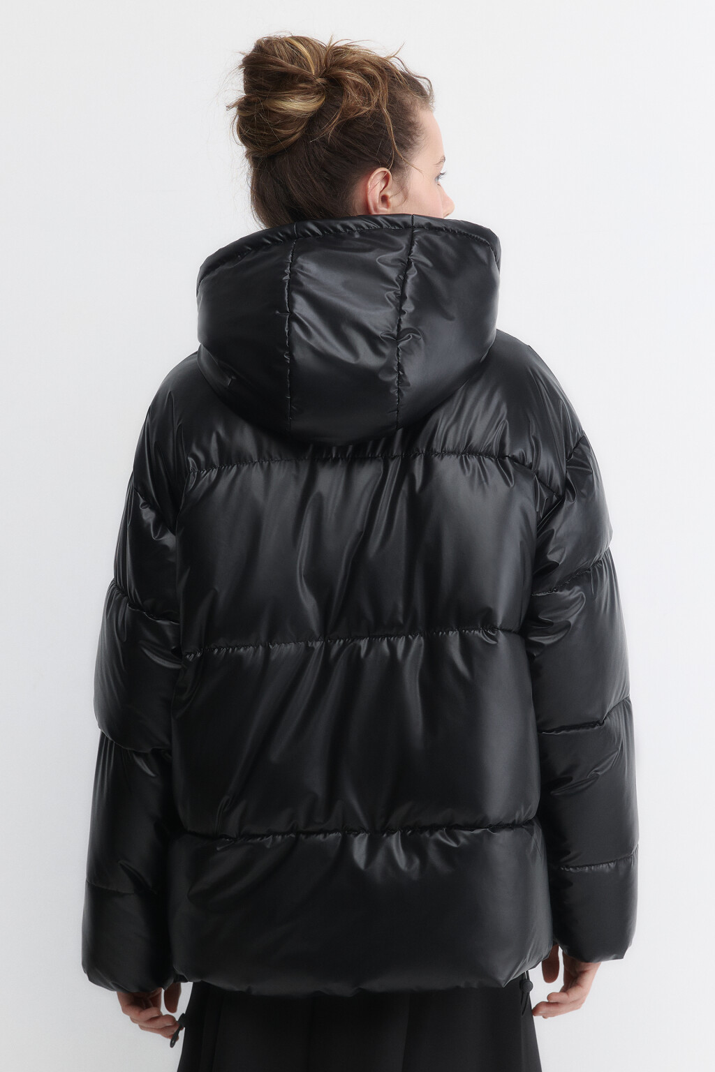 Куртка стеганая с жемчужным эффектом - цвет черный - 4