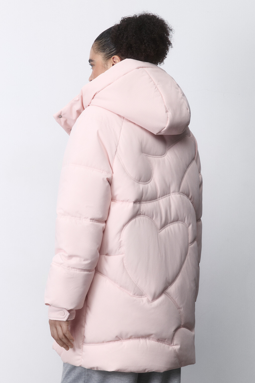 Куртка утепленная с капюшоном и фигурной стежкой - цвет розовый - 4