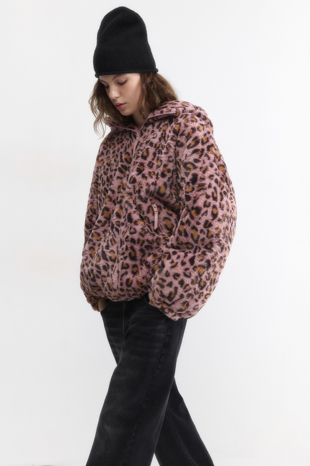 Куртка из искусственного меха с капюшоном - цвет мультиколор - 1