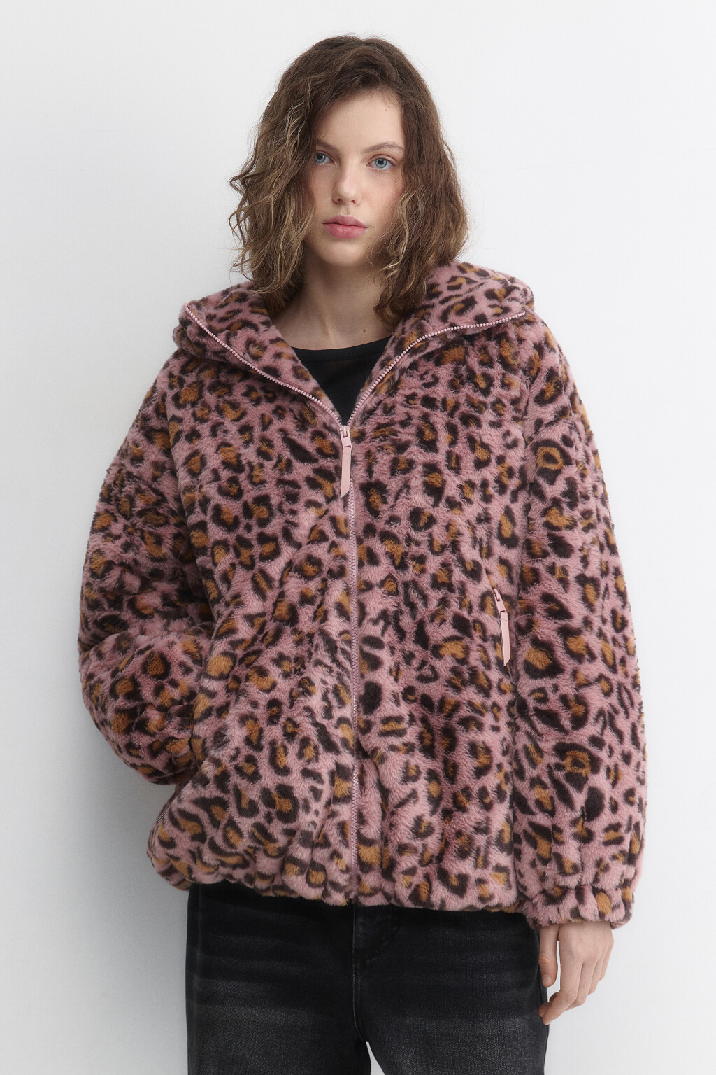 Куртка из искусственного меха с капюшоном - цвет мультиколор - 2