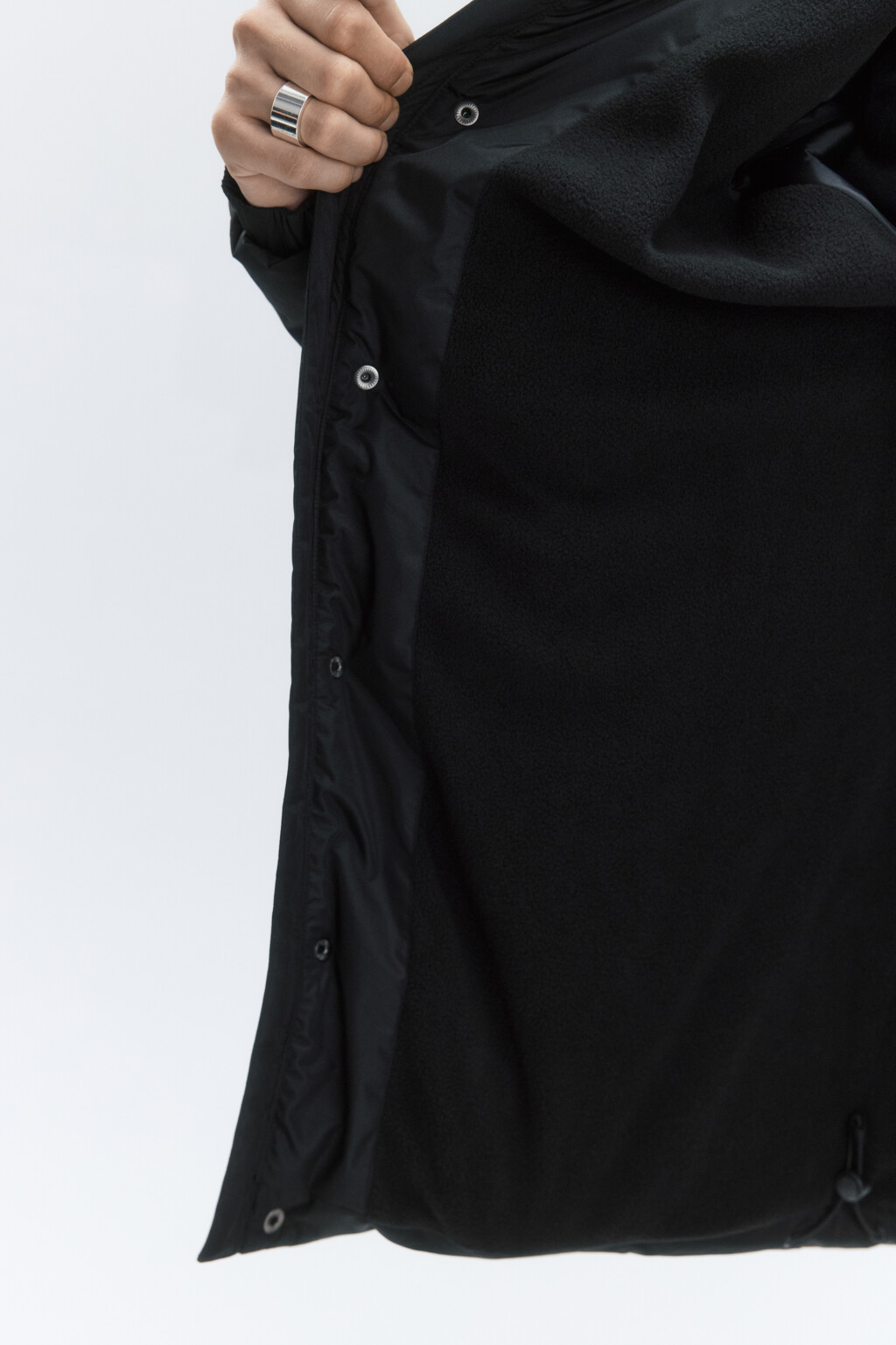 Куртка-пуховик стеганая с капюшоном - цвет черный - 6