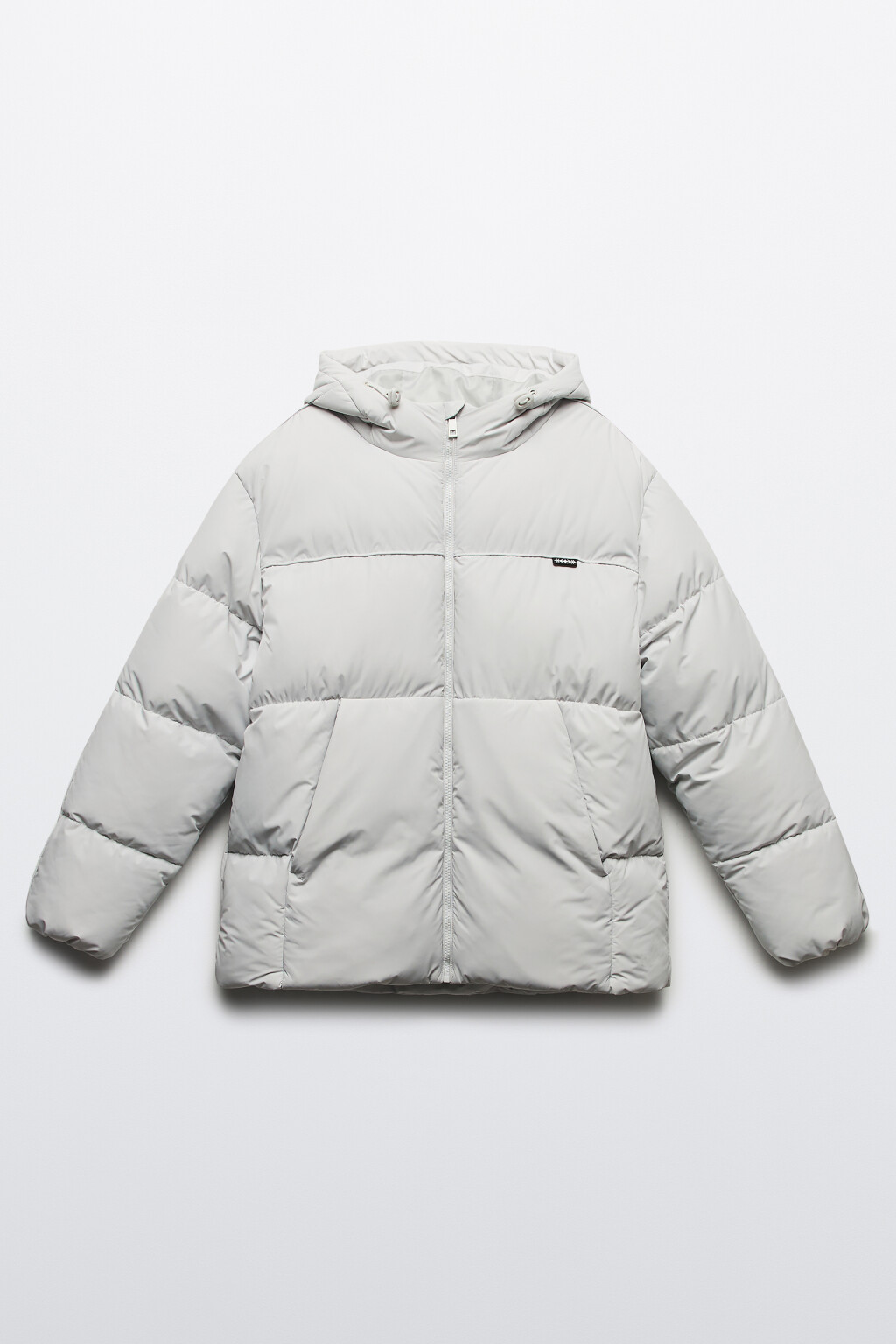 Куртка-пуховик стеганая с капюшоном - цвет серый - 10