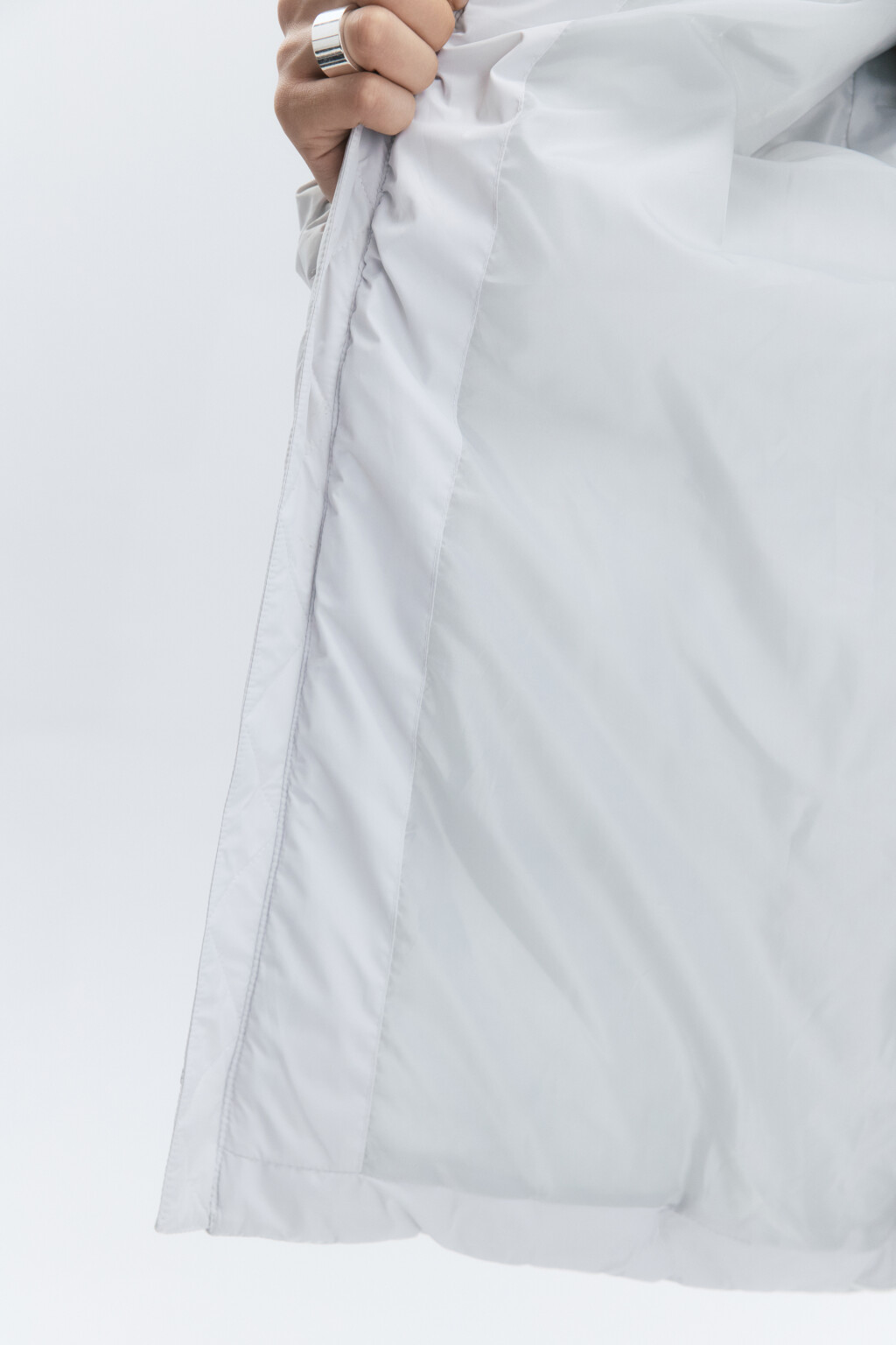 Куртка-пуховик стеганая с капюшоном - цвет серый - 7