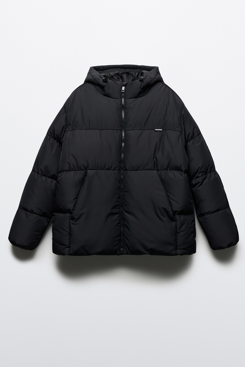 Куртка-пуховик стеганая с капюшоном - цвет черный - 9
