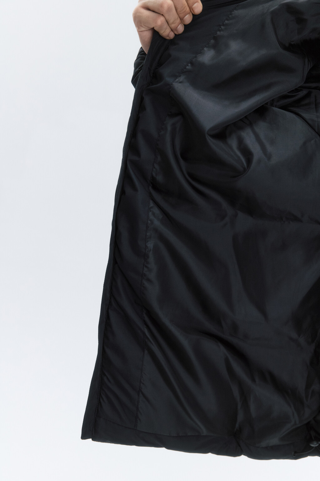 Куртка-пуховик стеганая с капюшоном - цвет черный - 6