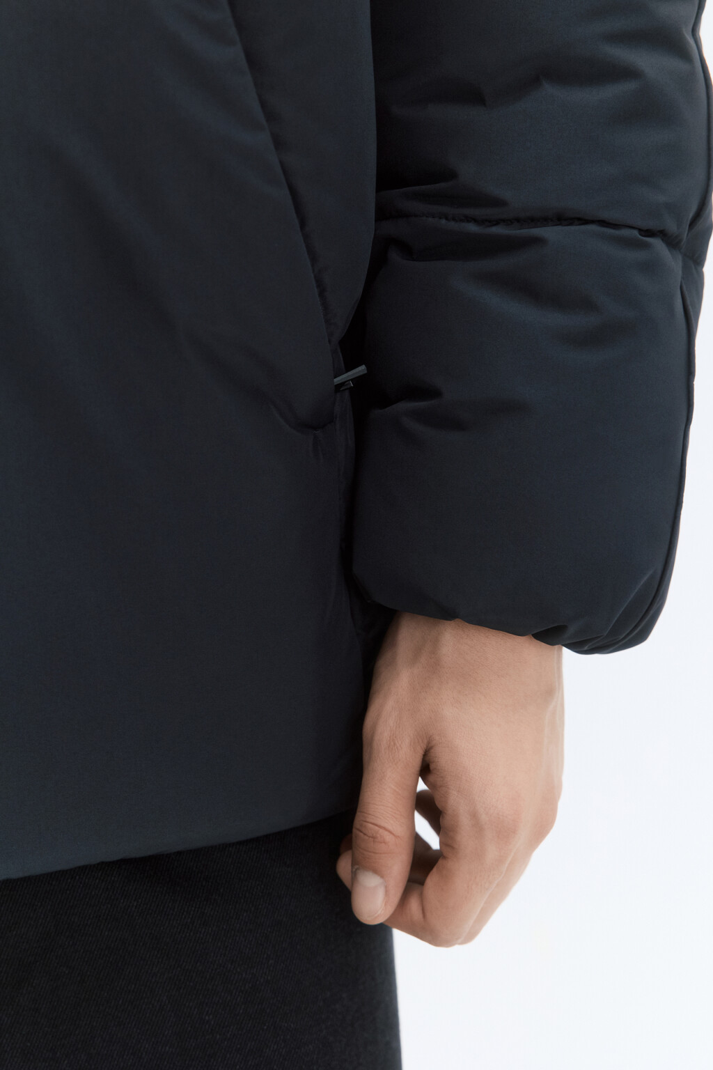 Куртка-пуховик стеганая с капюшоном - цвет черный - 8