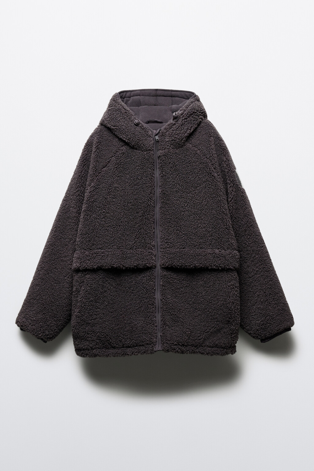Куртка флисовая утепленная с капюшоном - цвет серый - 10