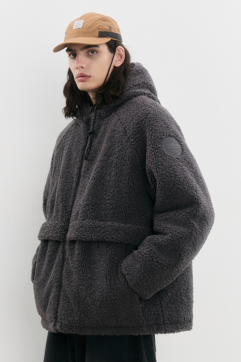 Куртка флисовая утепленная с капюшоном - цвет серый - 5