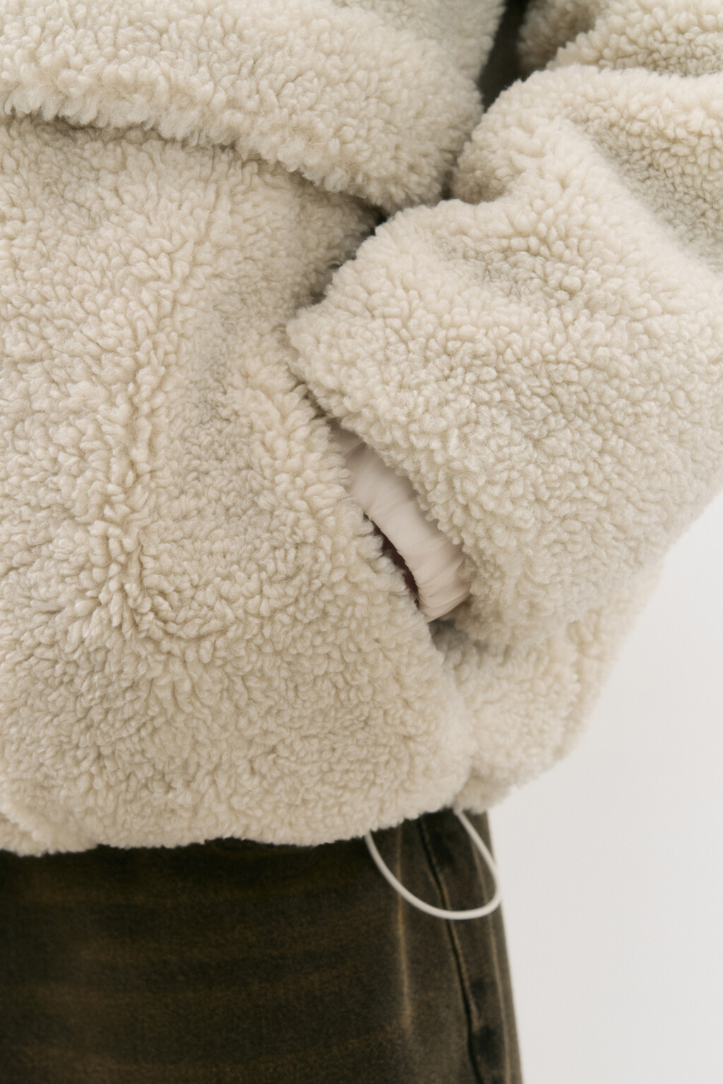 Куртка флисовая утепленная с капюшоном - цвет бежевый - 8