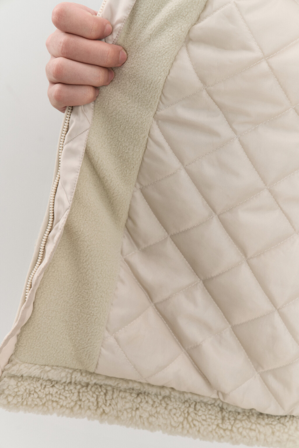 Куртка флисовая утепленная с капюшоном - цвет бежевый - 9