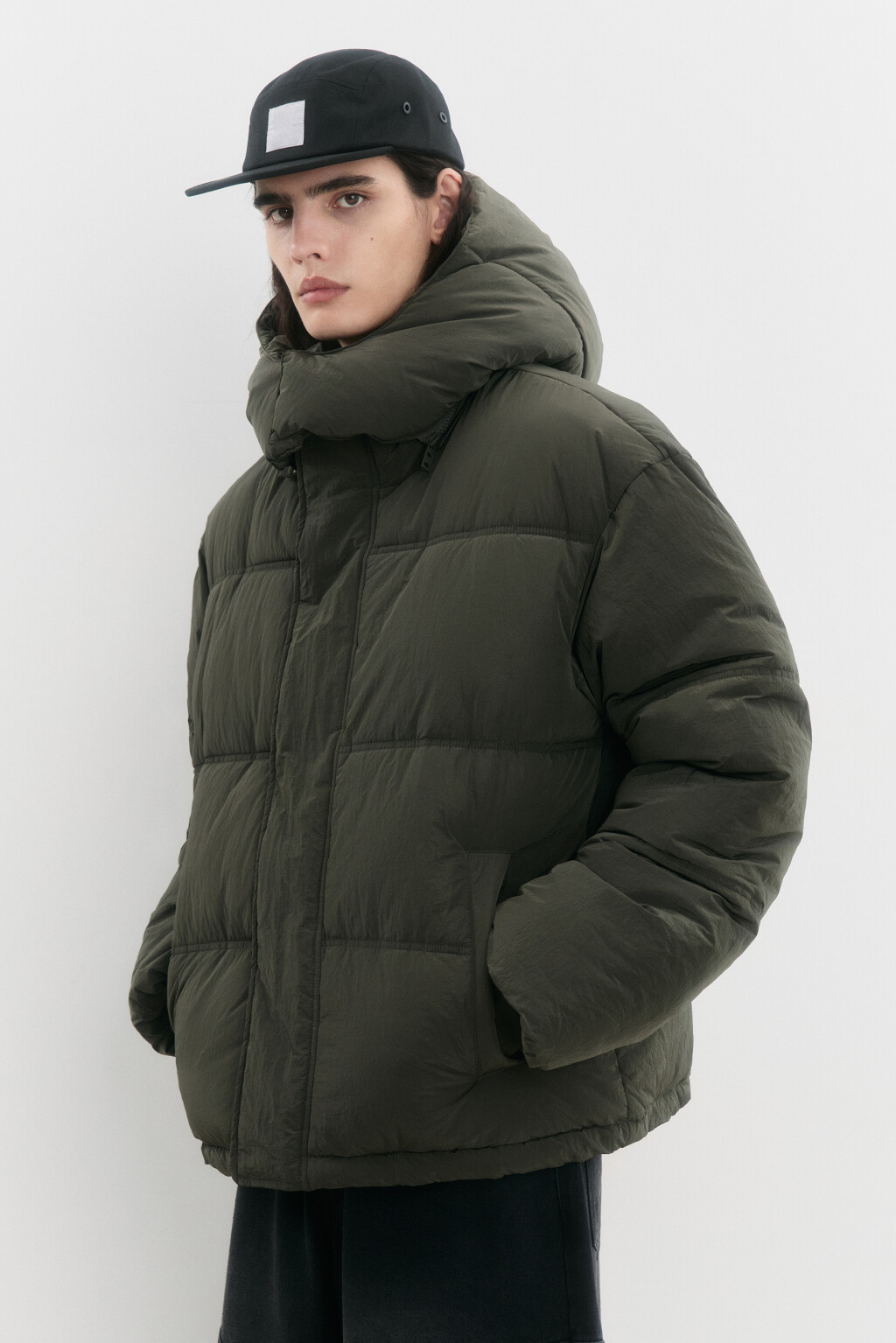 Куртка стеганая со съемным капюшоном - цвет зеленый - 4