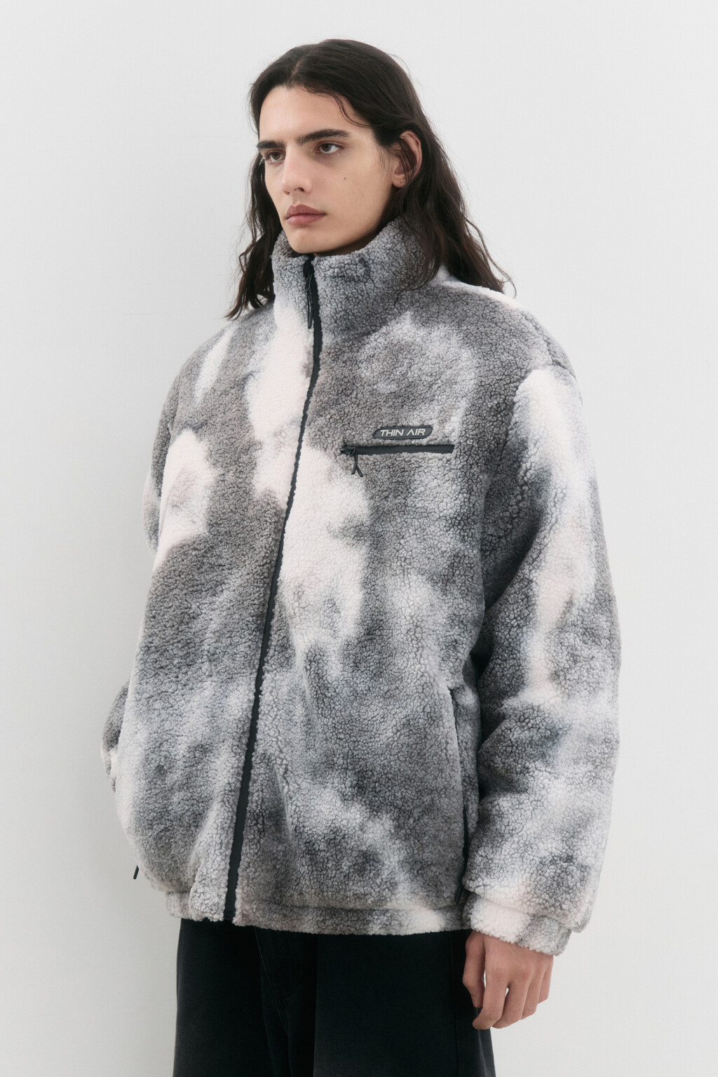 Куртка из искусственного меха с принтом - цвет белый - 5