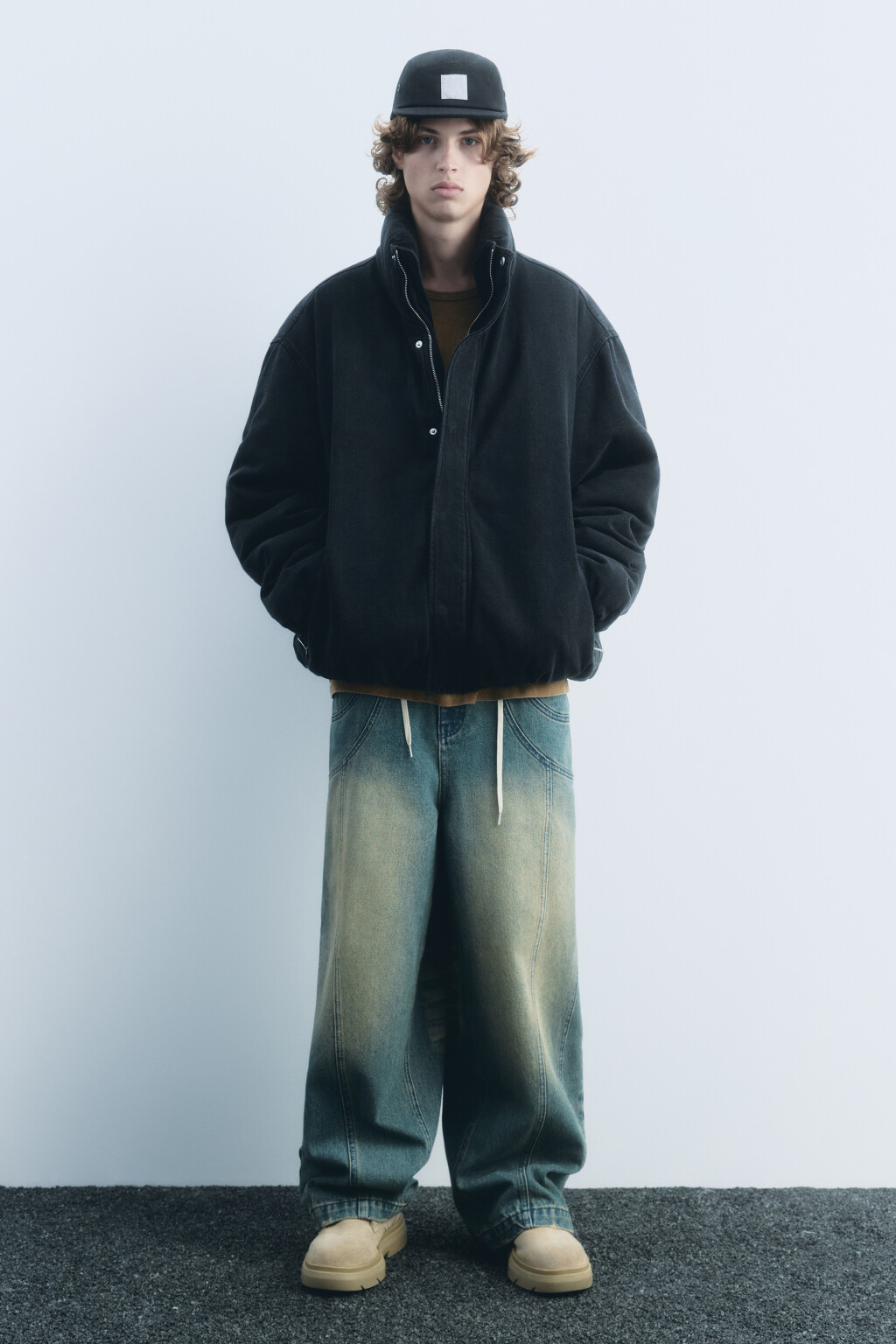 Куртка-бомбер утепленная с вареным эффектом - цвет голубой - 6