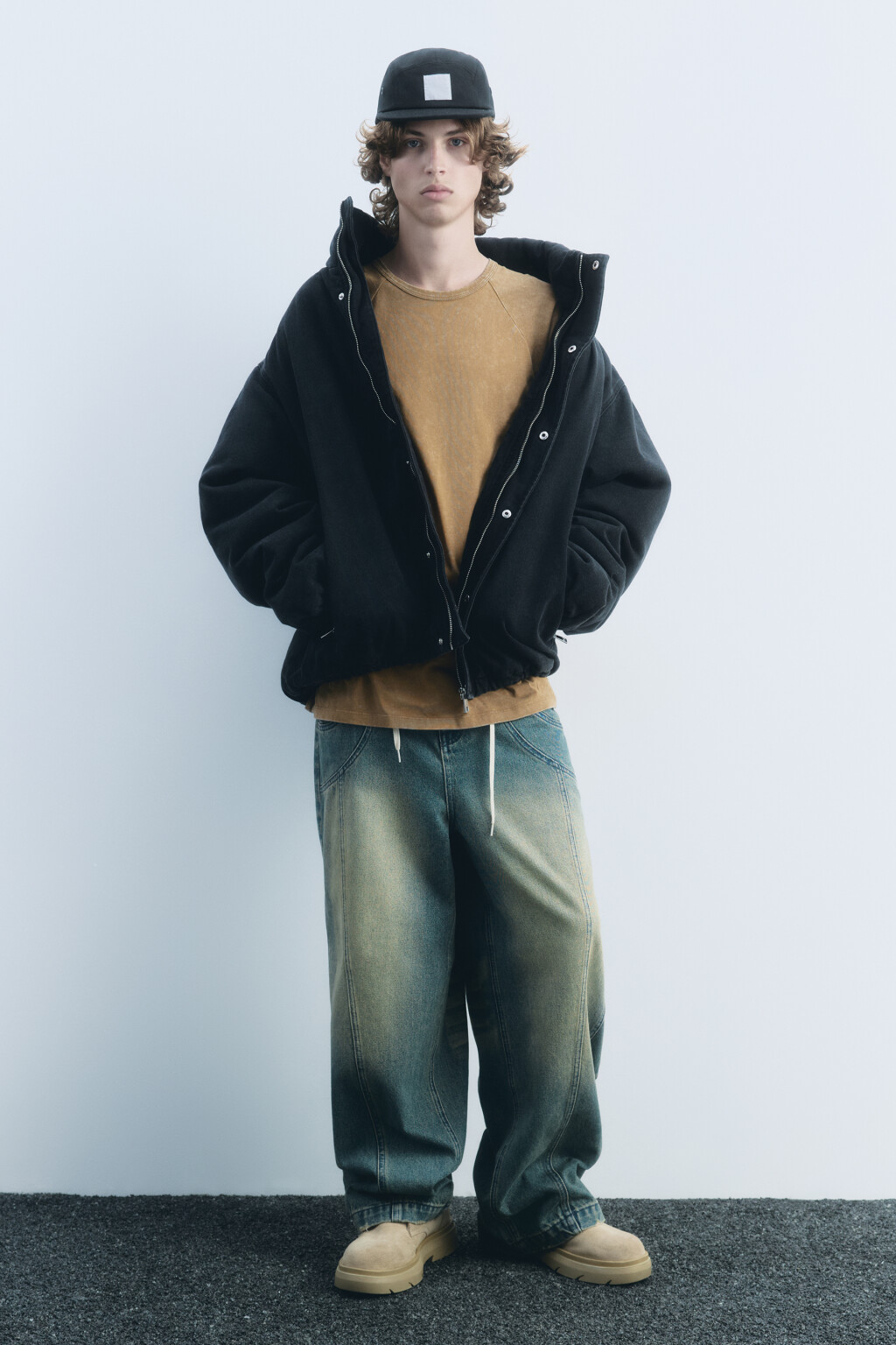 Куртка-бомбер утепленная с вареным эффектом - цвет голубой - 7