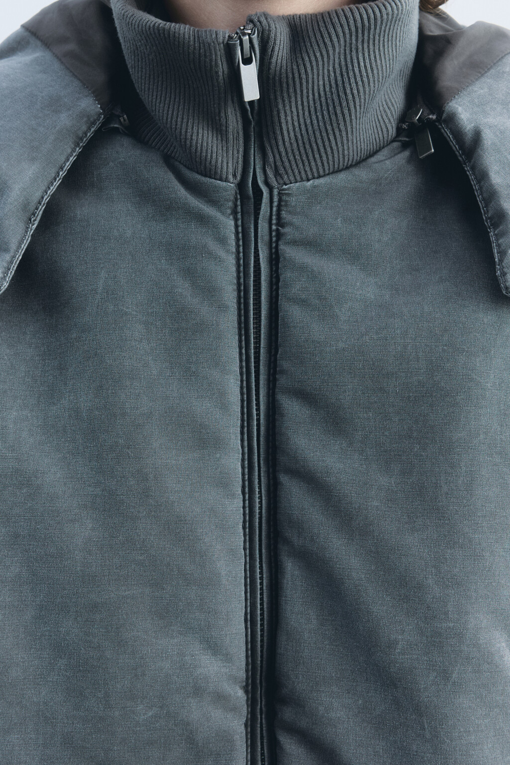 Куртка-бомбер с капюшоном и вареным эффектом - цвет серый - 9