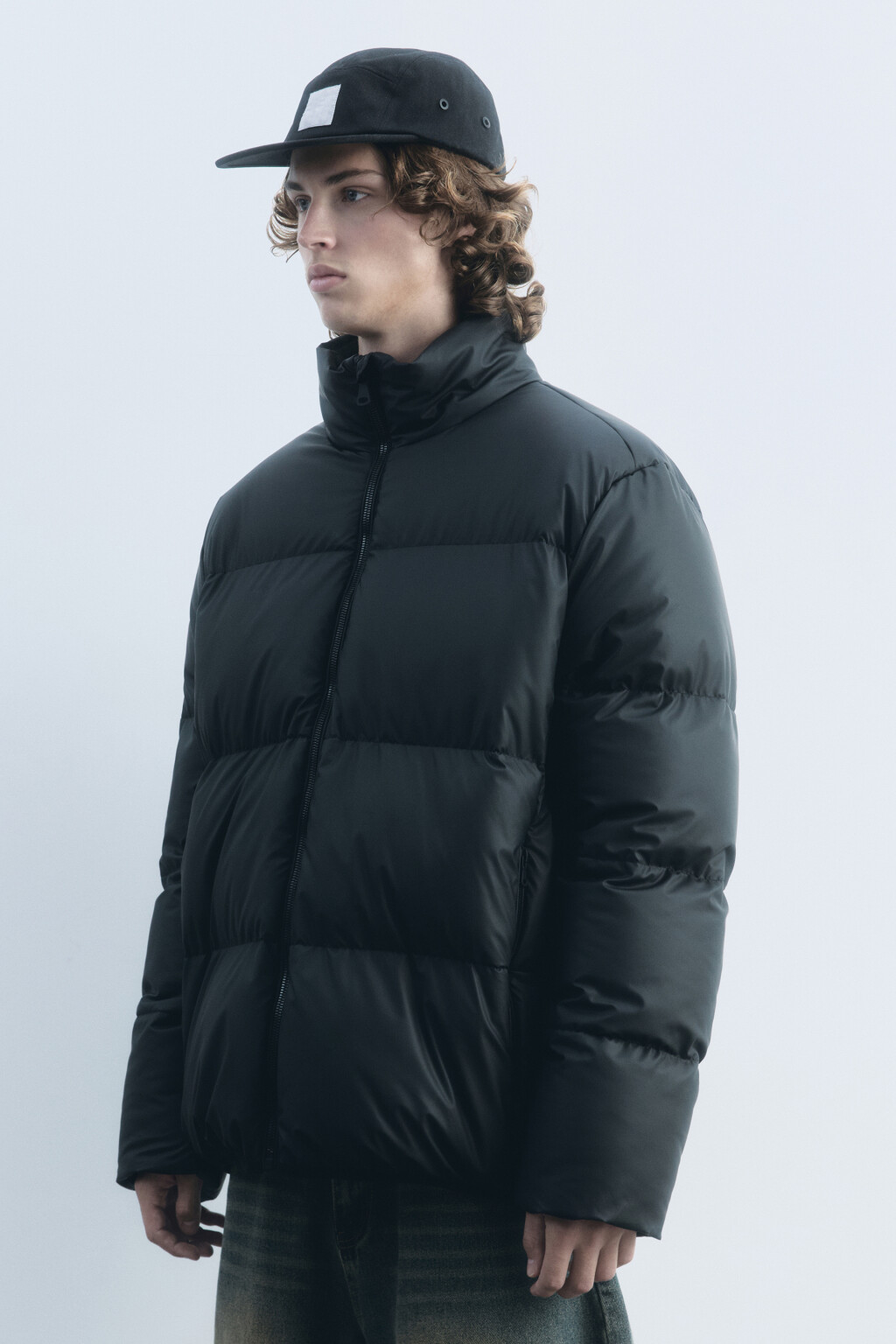 Куртка стеганая утепленная с воротником-стойкой - цвет черный - 1