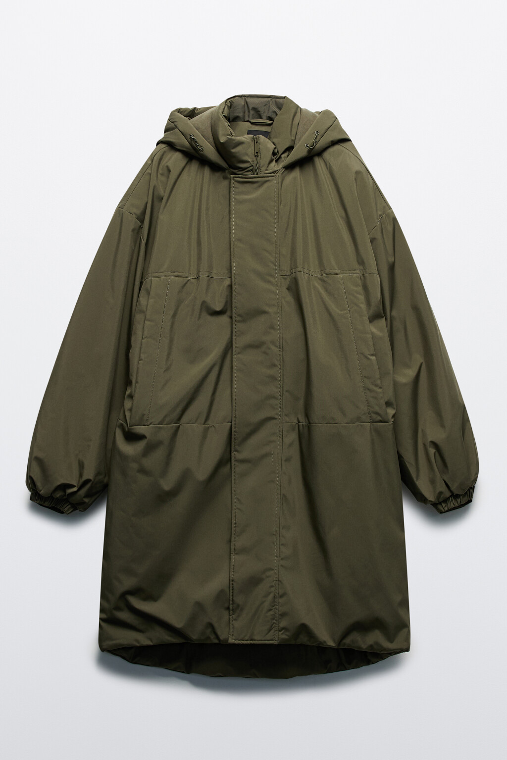 Куртка-парка длинная утепленная с капюшоном - цвет зеленый - 10
