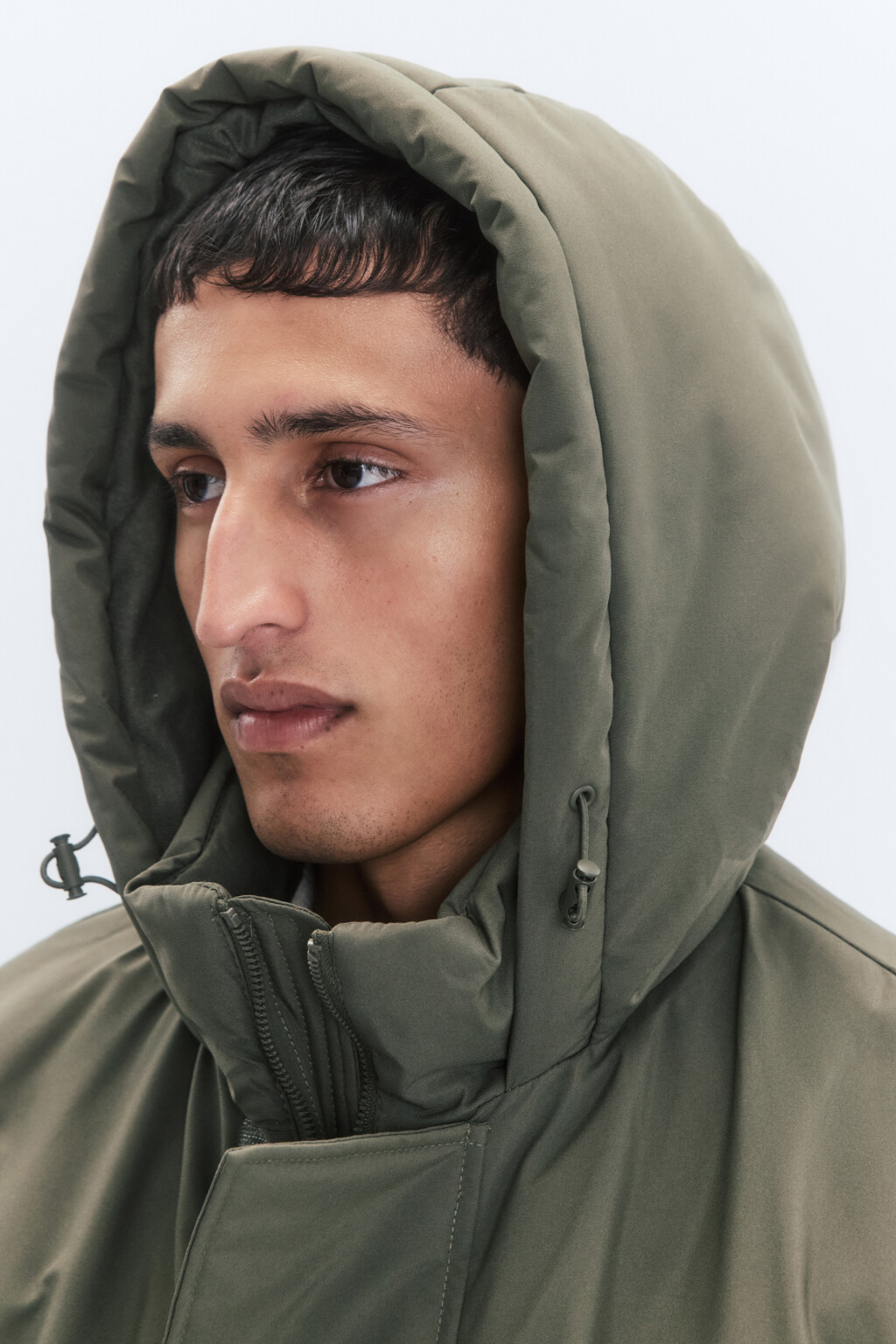 Куртка-парка длинная утепленная с капюшоном - цвет зеленый - 9