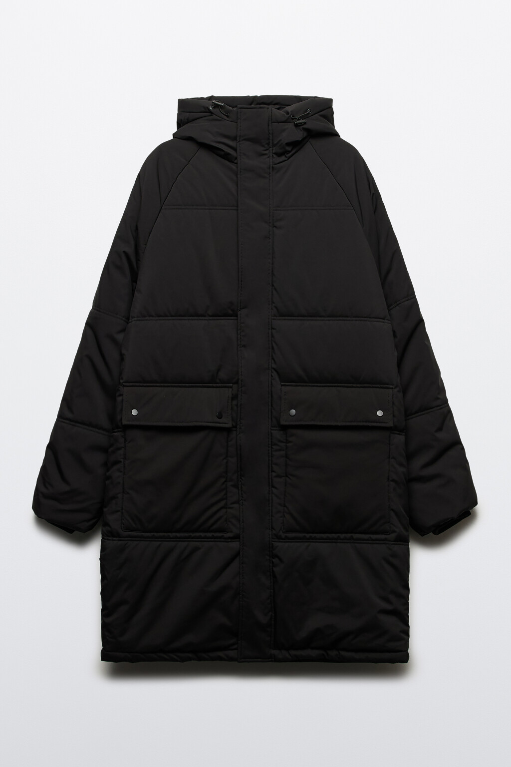 Куртка стеганая удлиненная с надписью - цвет черный - 10