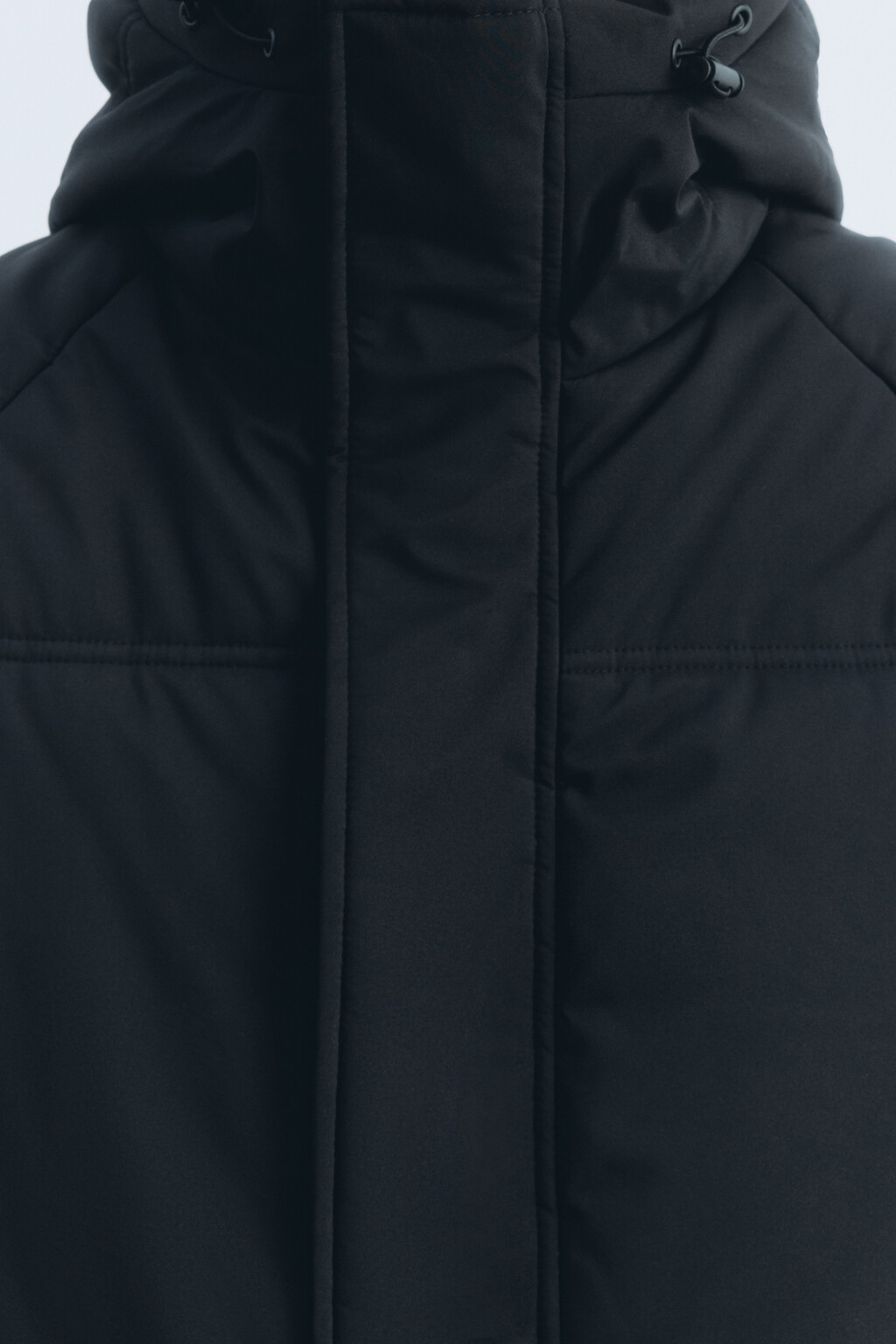 Куртка стеганая удлиненная с надписью - цвет черный - 7