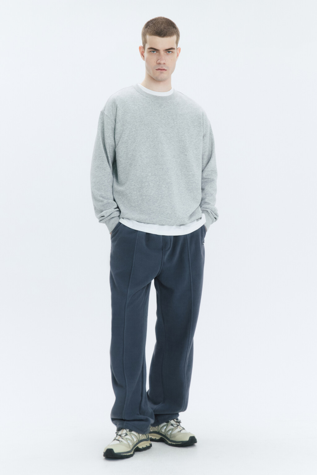 Брюки-джоггеры теплые из флиса - цвет серый - 5