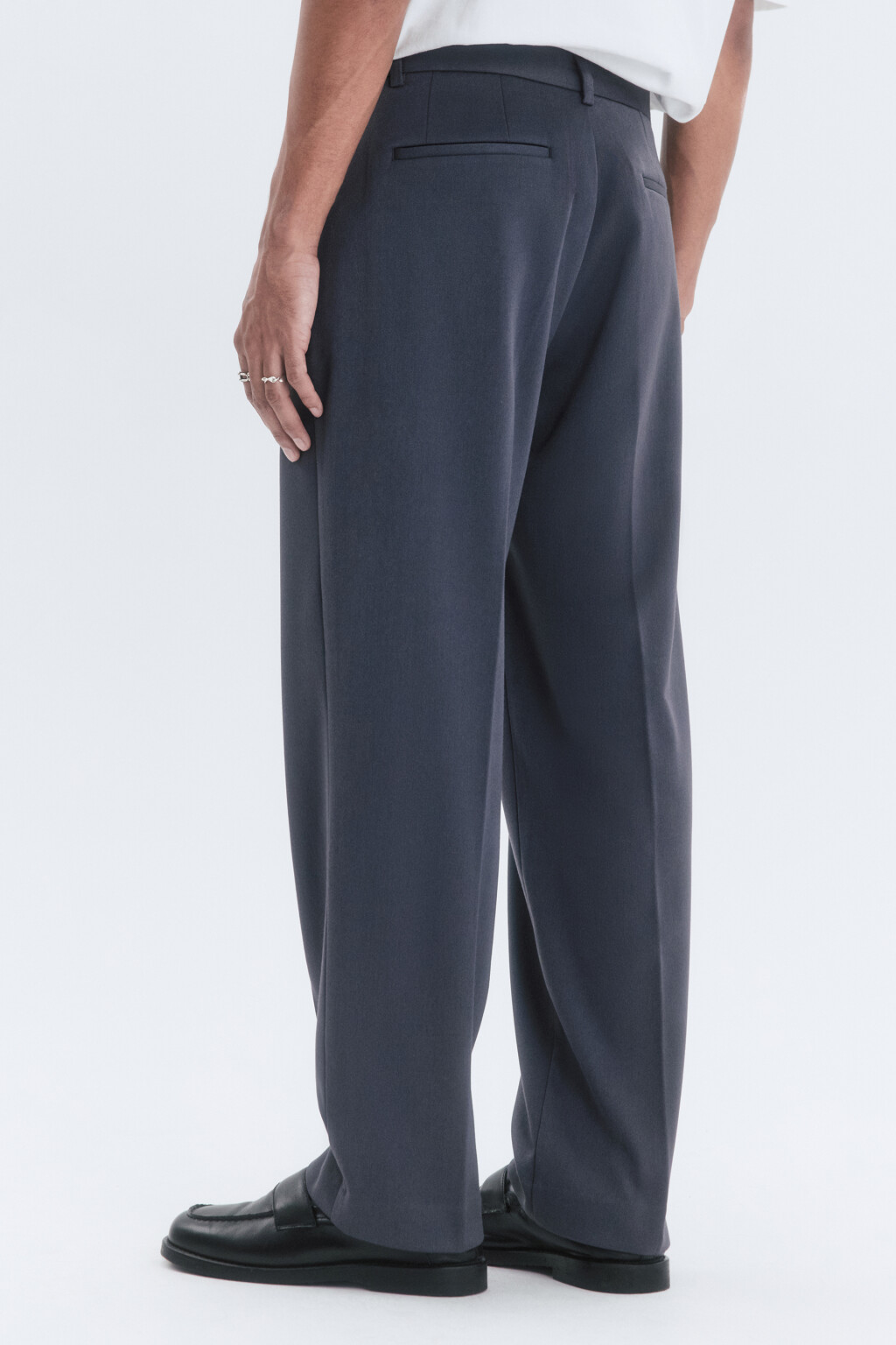 Брюки костюмные утепленные с начесом - цвет серый - 4