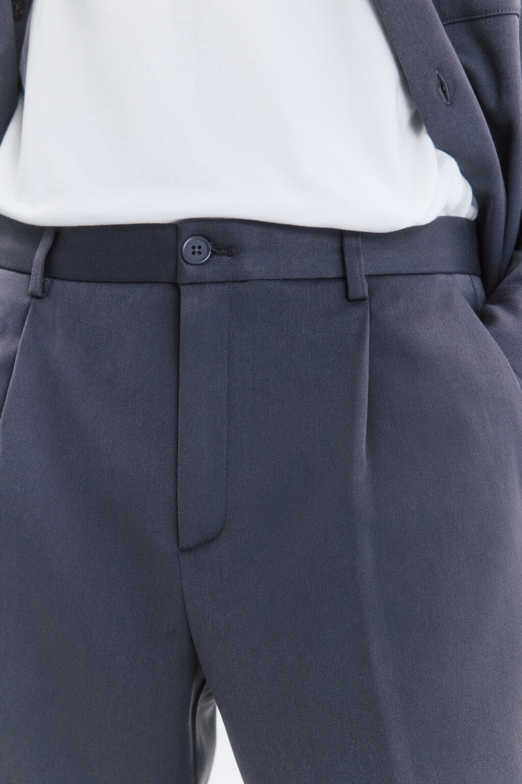 Брюки костюмные утепленные с начесом - цвет серый - 6