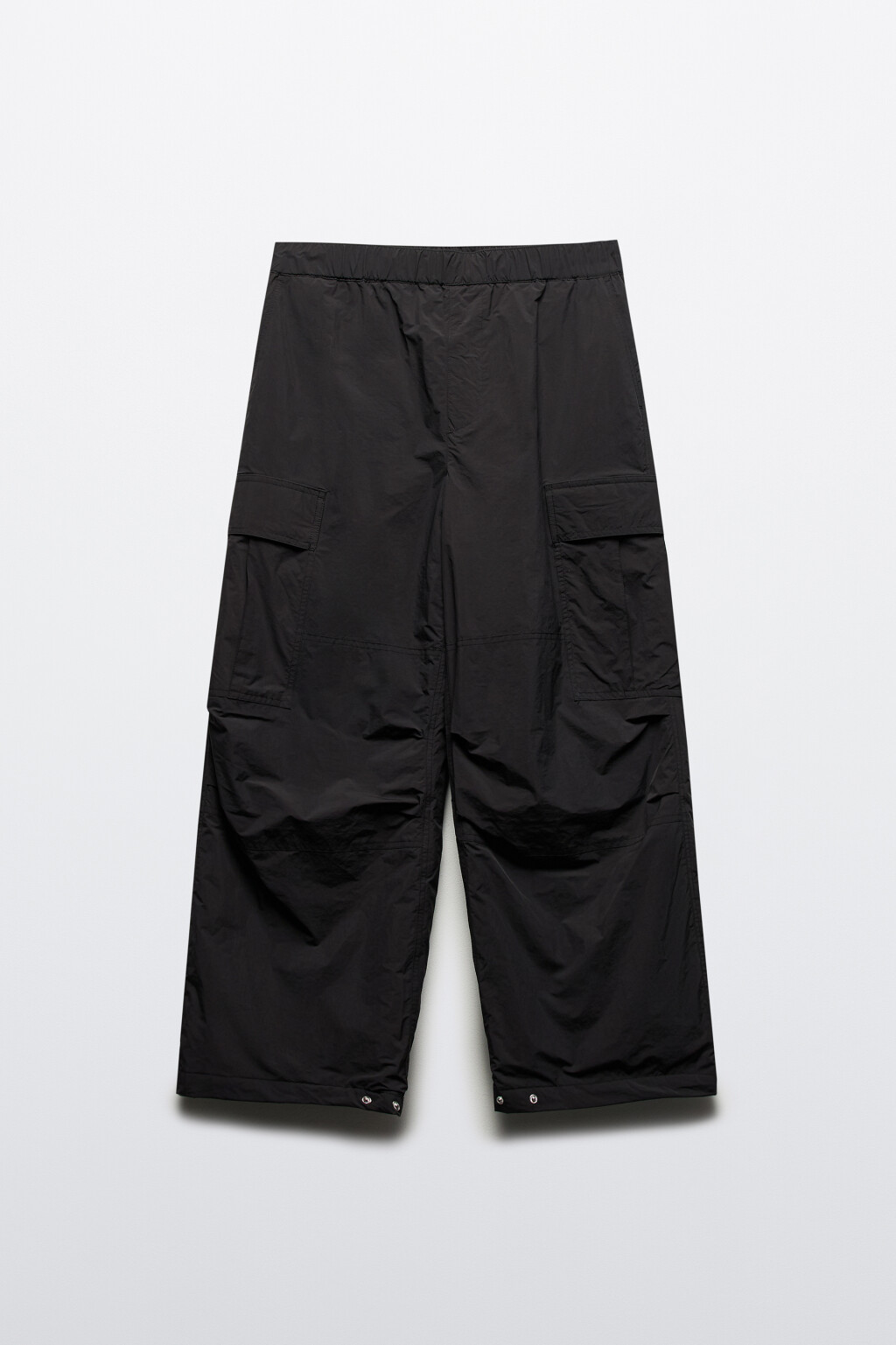 Брюки-парашюты широкие утепленные - цвет черный - 10
