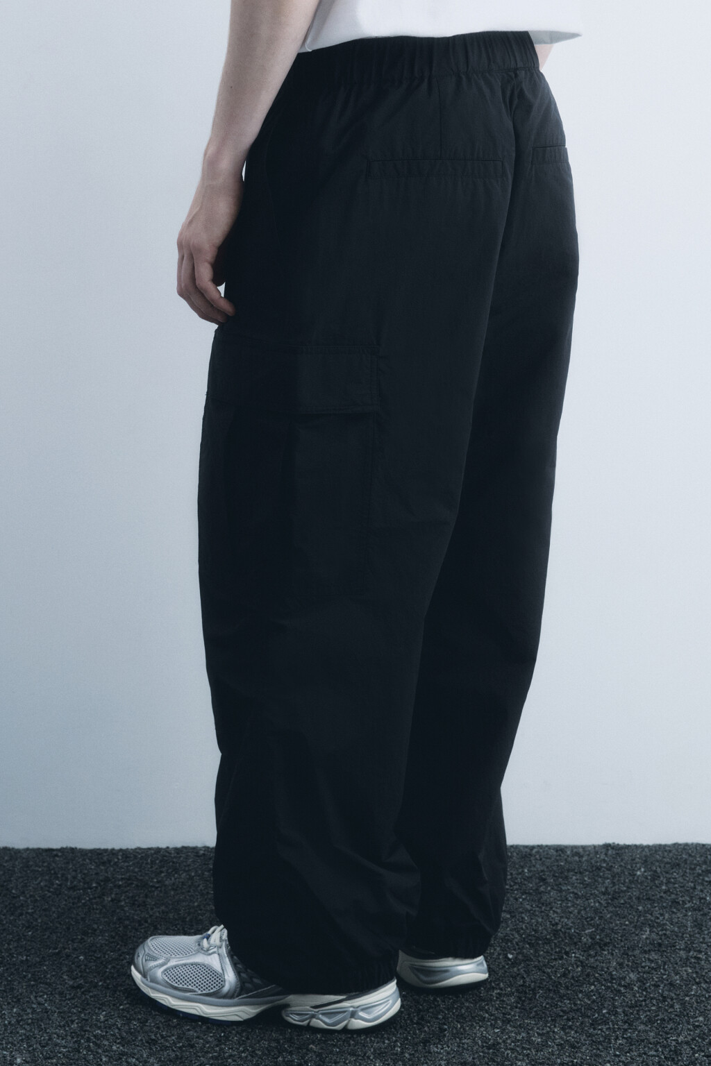 Брюки-парашюты широкие утепленные - цвет черный - 5